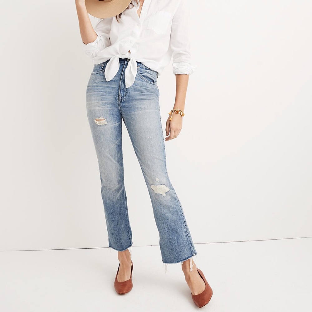 New* Madewell Tall Rigid Boot Crop Jeans Size T24